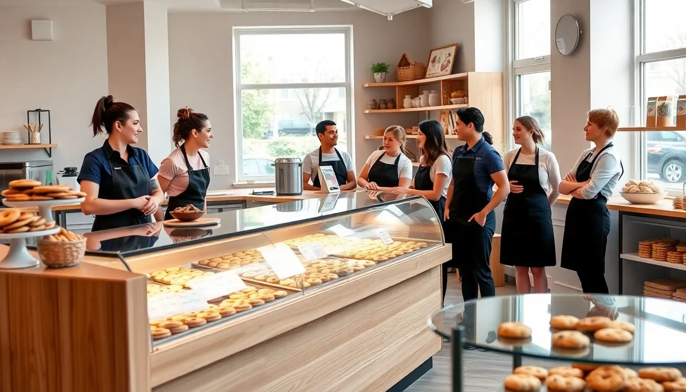 modern cookie shop showcasing a variety of baked cookies.
